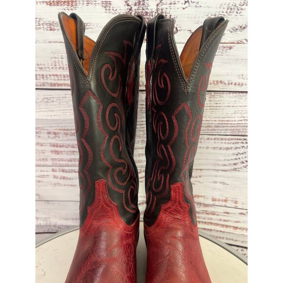 Lucchese 1883 Dana Womens Red Burnished Goat Leather Cowboy Western Boots SZ 8 - Picture 5 of 13